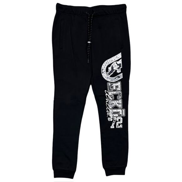 Ecko Unltd Men's Sweatpants Embroidered Since '72 Fleece Jogger in Black - Picture 1 of 4
